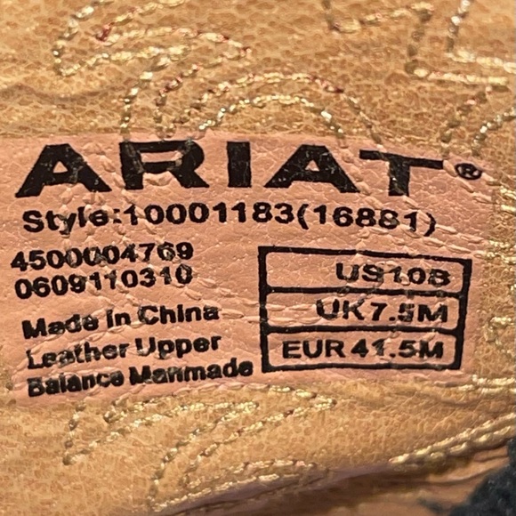 ARIAT Fatbaby Western Rodeo Boots Size 10B Brown Leather, Round Toe 16881 - Picture 5 of 7